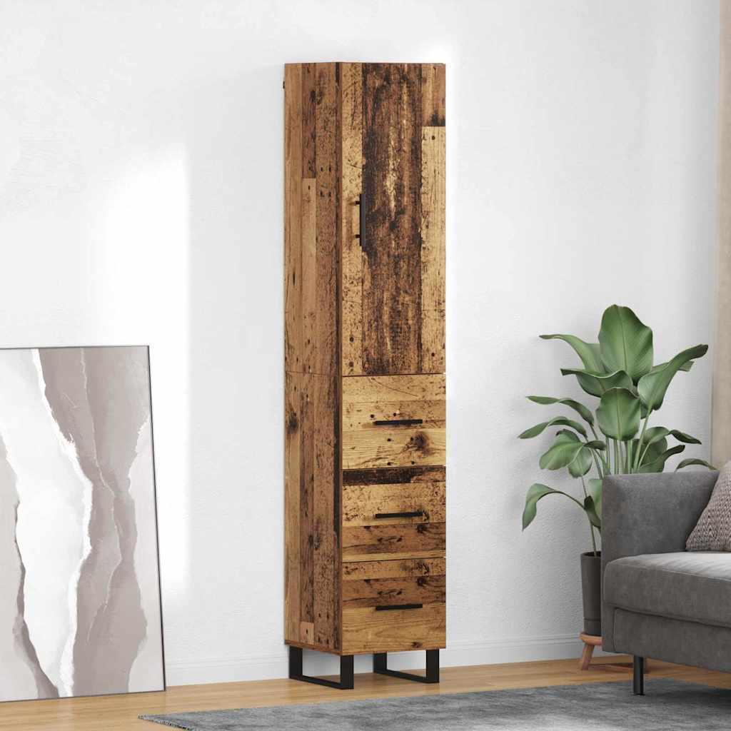 Highboard Old Wood 34.5 x 34 x 180 cm Engineered Wood