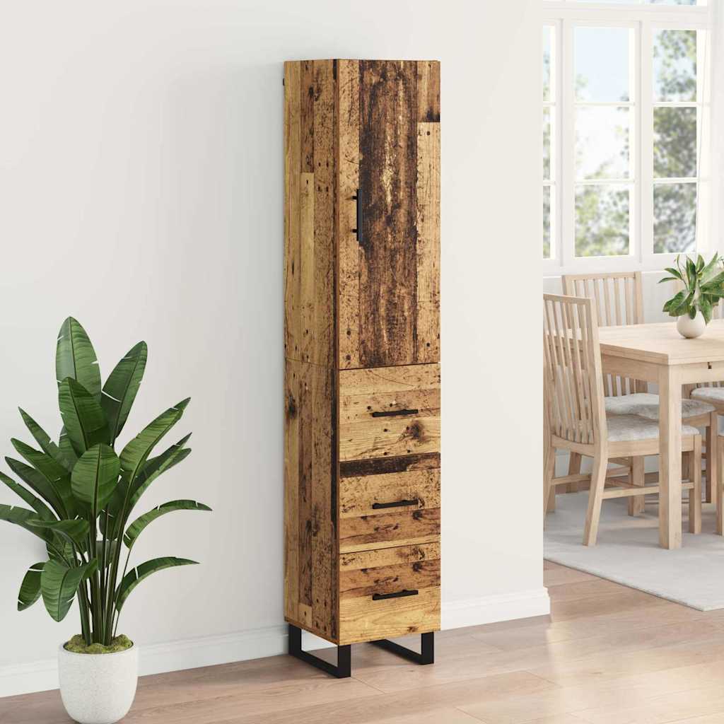 Highboard Old Wood 34.5 x 34 x 180 cm Engineered Wood