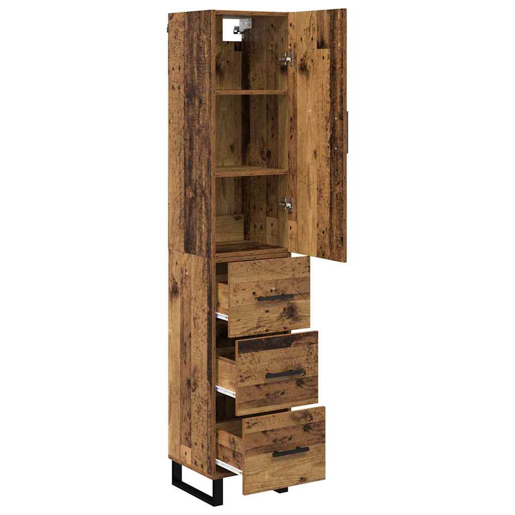 Highboard Old Wood 34.5 x 34 x 180 cm Engineered Wood