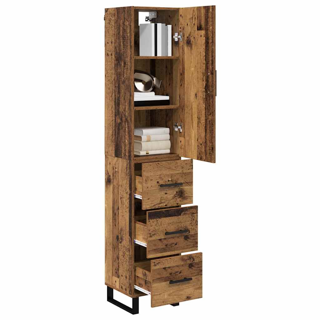Highboard Old Wood 34.5 x 34 x 180 cm Engineered Wood