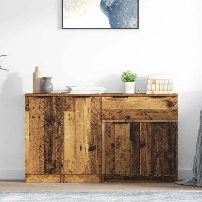 Sideboard with Drawer 3 pcs Old Wood Engineered Wood