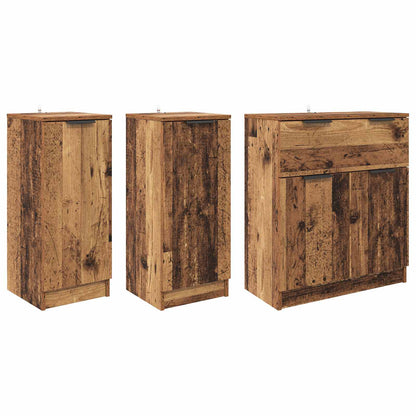 Sideboard with Drawer 3 pcs Old Wood Engineered Wood