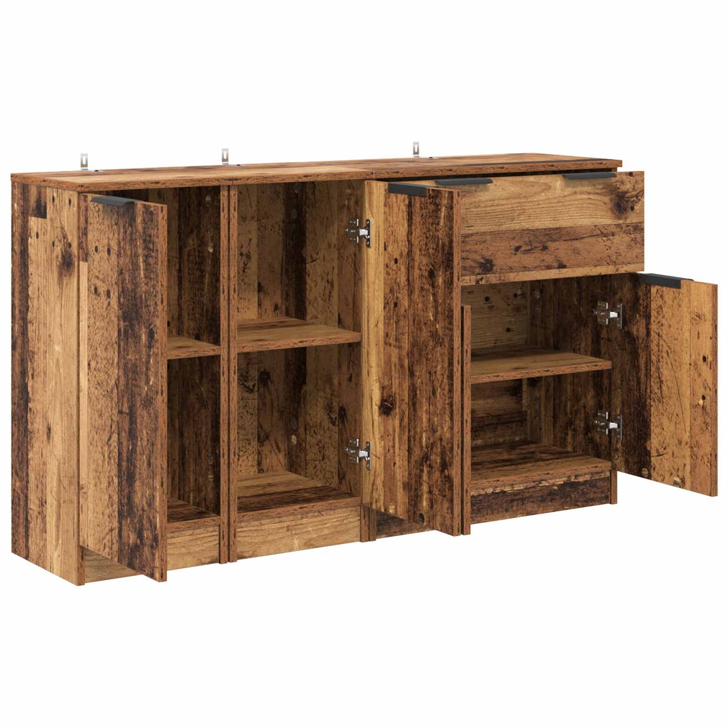 Sideboard with Drawer 3 pcs Old Wood Engineered Wood