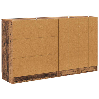 Sideboard with Drawer 3 pcs Old Wood Engineered Wood