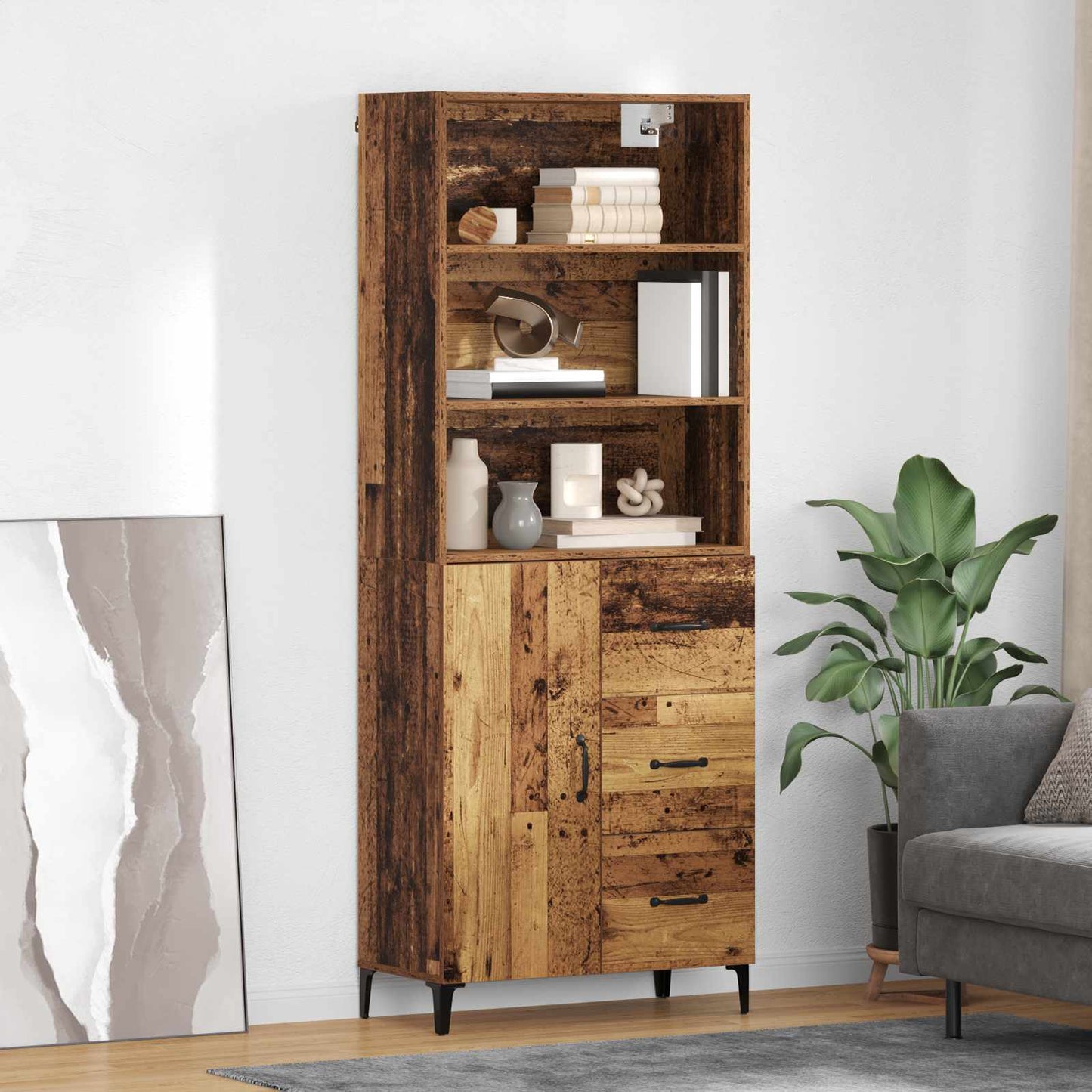 Highboard Old Wood 69.5 x 34 x 180 cm Engineered Wood