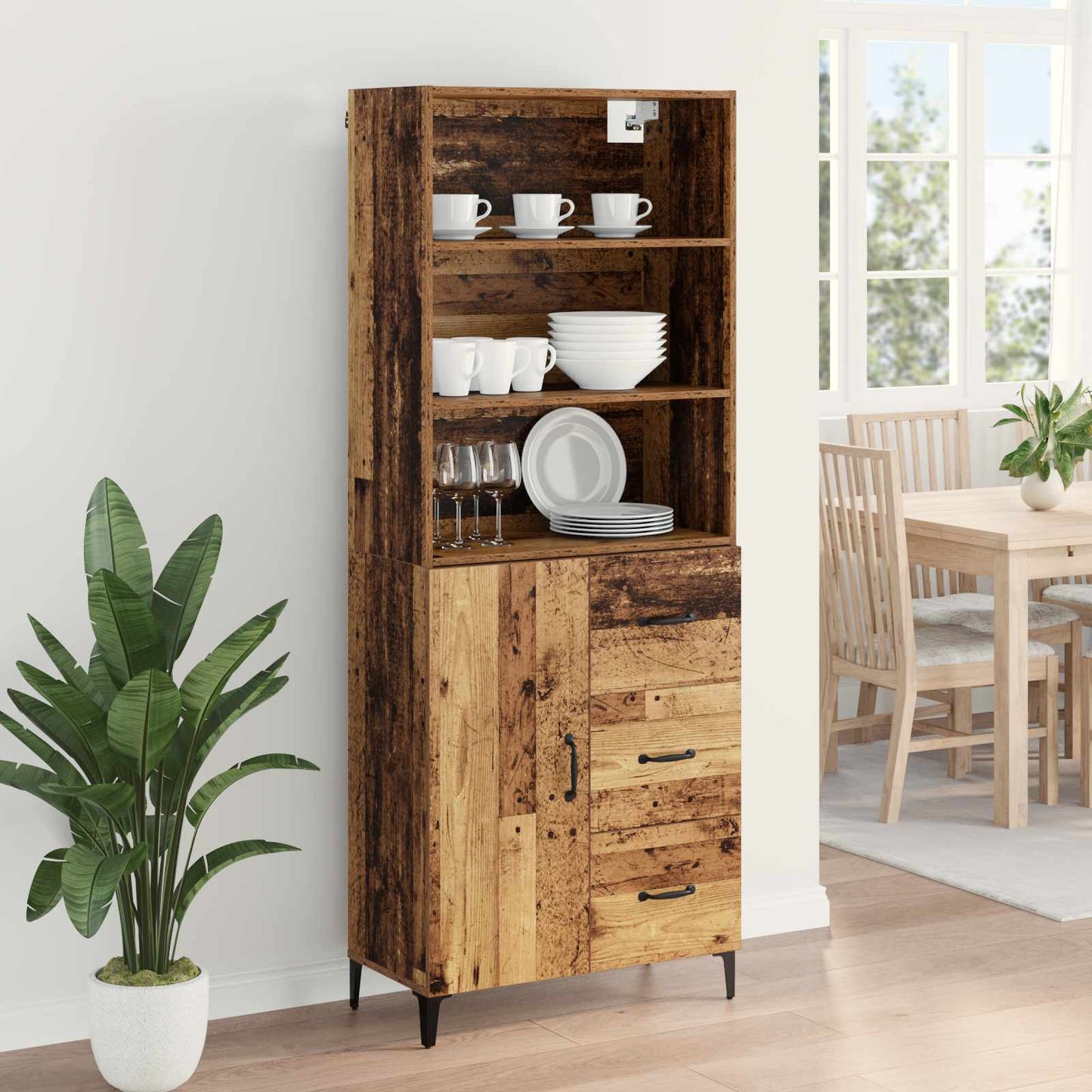 Highboard Old Wood 69.5 x 34 x 180 cm Engineered Wood