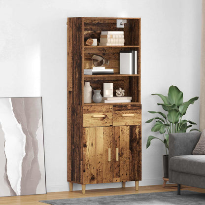 Highboard Old Wood 69.5 x 32.5 x 180 cm Engineered Wood