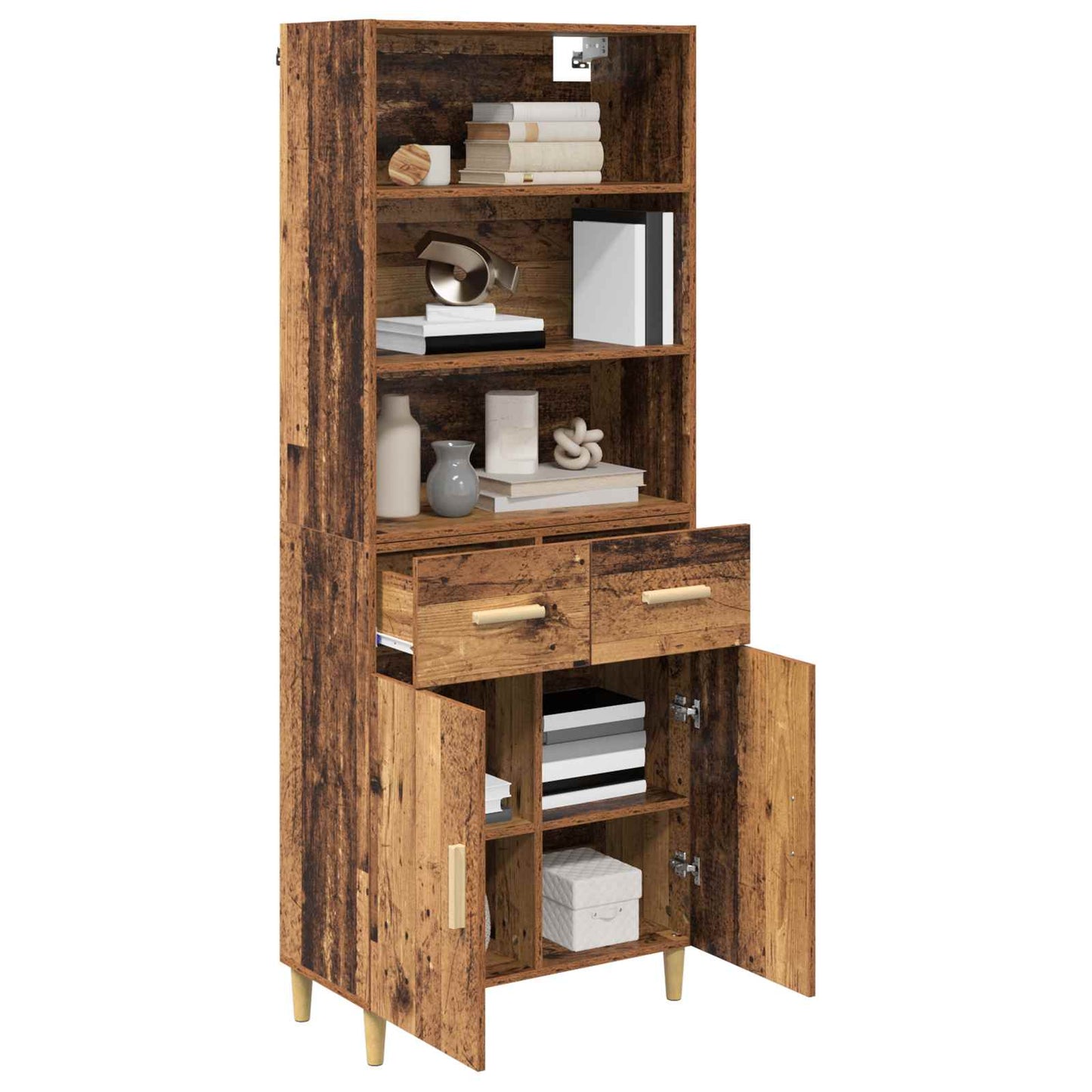 Highboard Old Wood 69.5 x 32.5 x 180 cm Engineered Wood