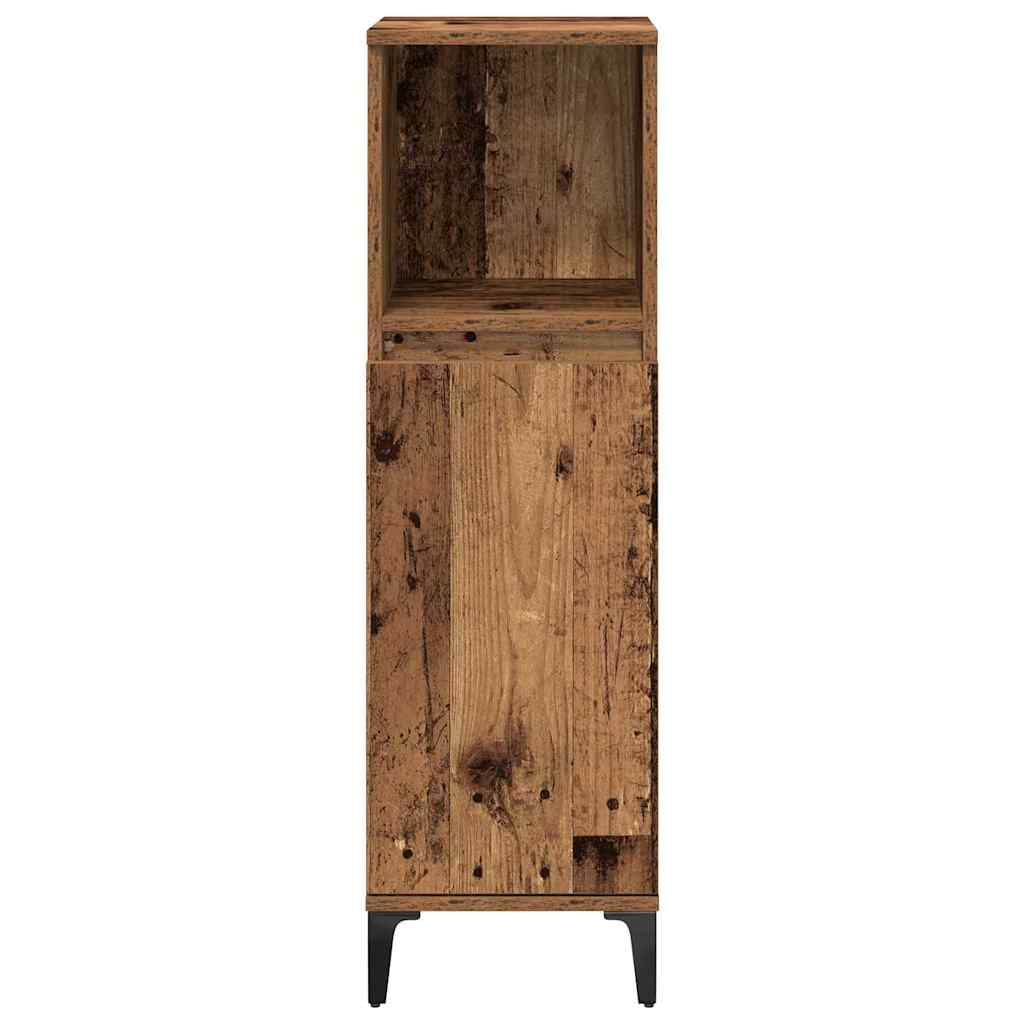 Bathroom Furniture Set with Door 3 pcs Old wood Engineered wood