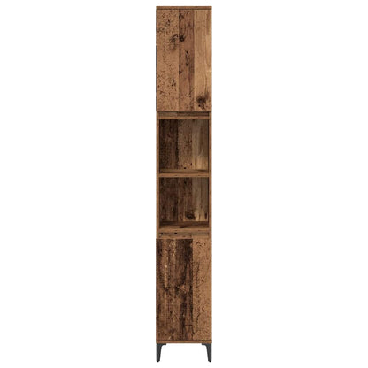 Bathroom Furniture Set with Door 3 pcs Old wood Engineered wood