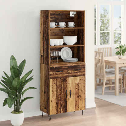 Highboard with Drawer 2 pcs Old Wood Engineered Wood