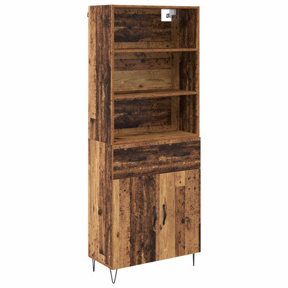 Highboard with Drawer 2 pcs Old Wood Engineered Wood