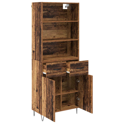 Highboard with Drawer 2 pcs Old Wood Engineered Wood