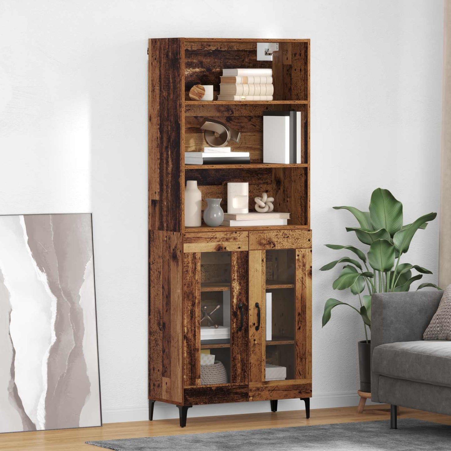 Highboard Old Wood 69.5 x 34 x 180 cm Engineered Wood