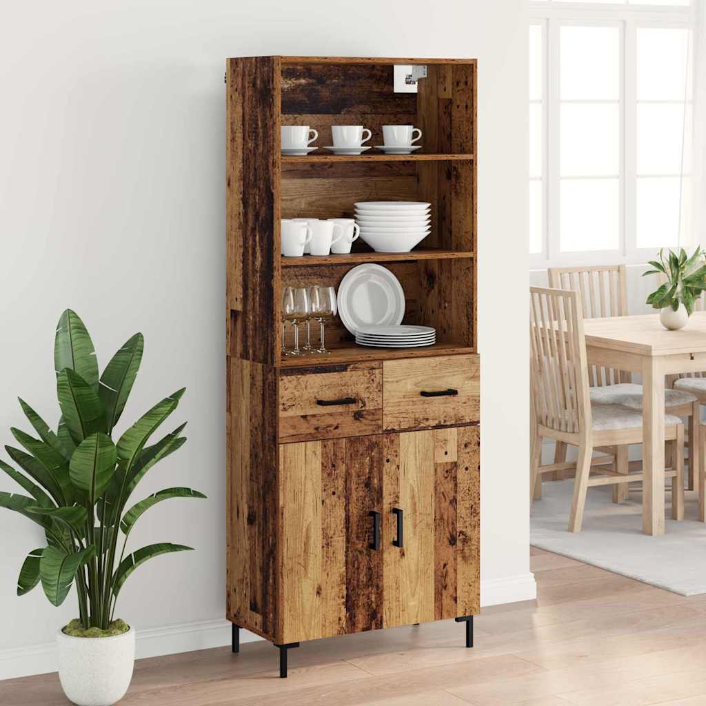 Highboard Old Wood 69.5 x 34 x 180 cm Engineered Wood