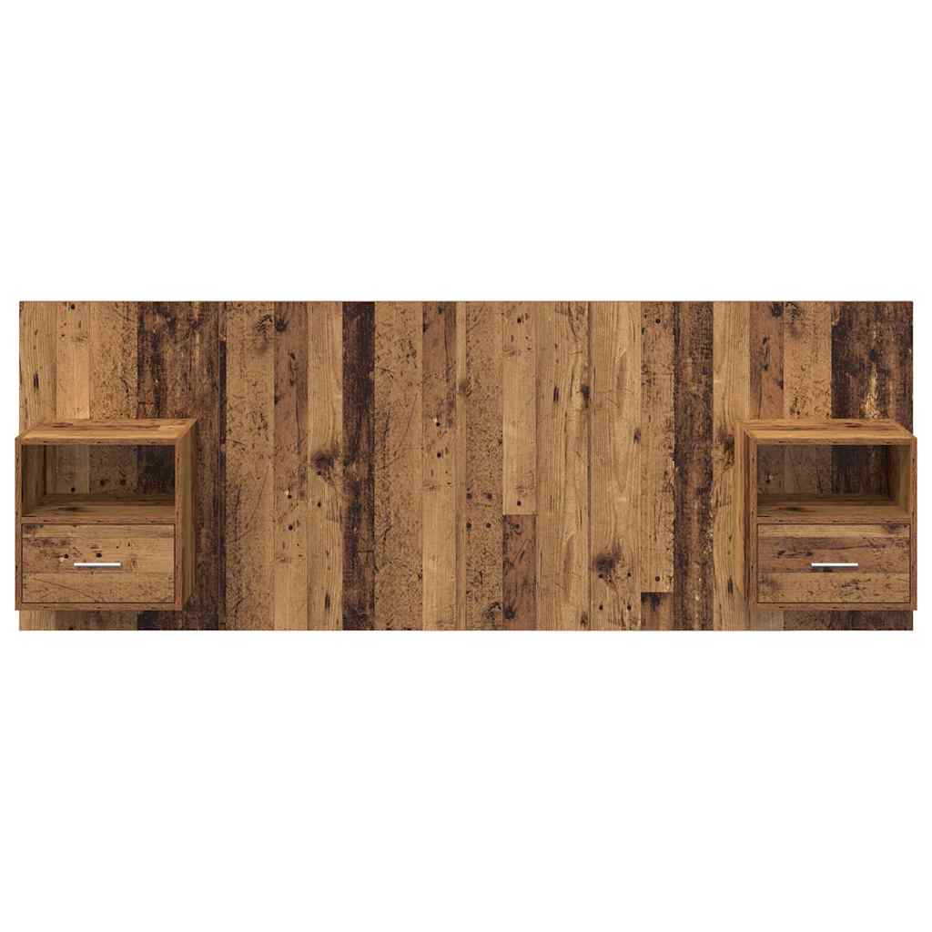 Headboard with Cabinet 3 pcs Old Wood Engineered Wood