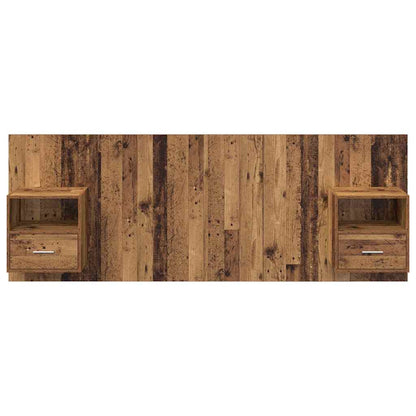 Headboard with Cabinet 3 pcs Old Wood Engineered Wood