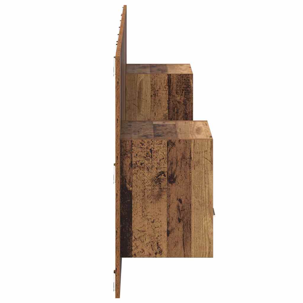 Headboard with Cabinet 3 pcs Old Wood Engineered Wood