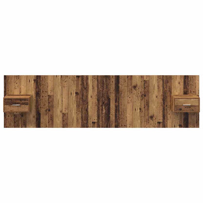 Headboard with Cabinet 3 pcs Old Wood Engineered Wood