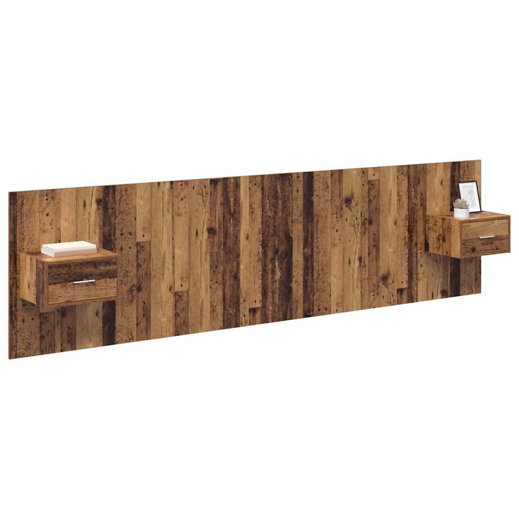 Headboard with Cabinet 3 pcs Old Wood Engineered Wood