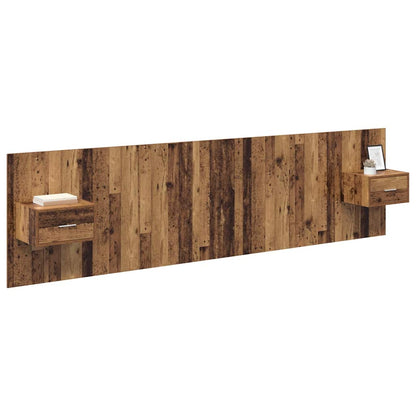 Headboard with Cabinet 3 pcs Old Wood Engineered Wood