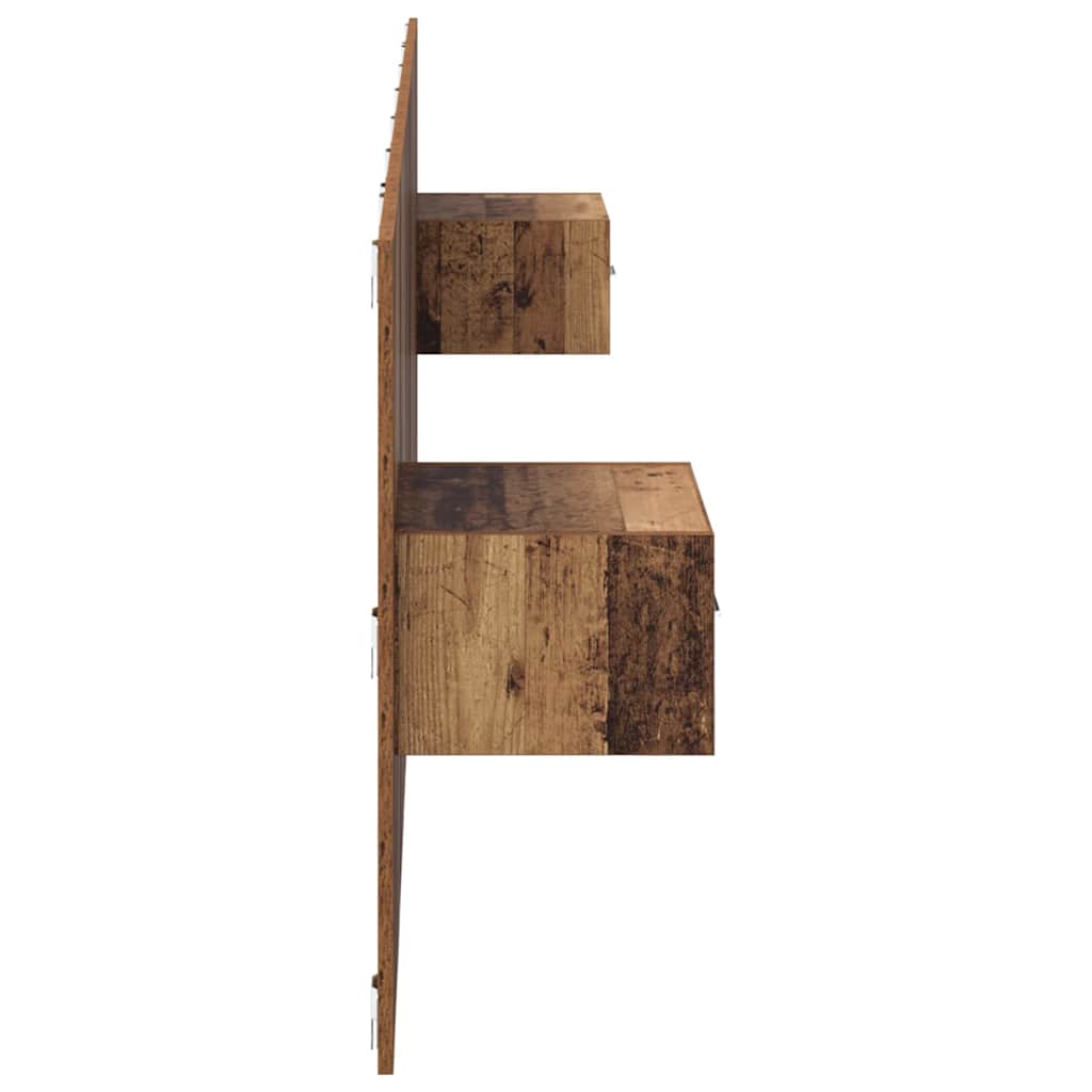 Headboard with Cabinet 3 pcs Old Wood Engineered Wood