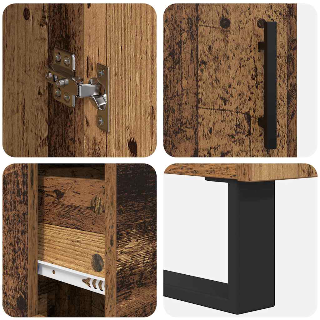 Highboard with Drawer 2 pcs Old Wood 69.5 x 34 x 180 cm