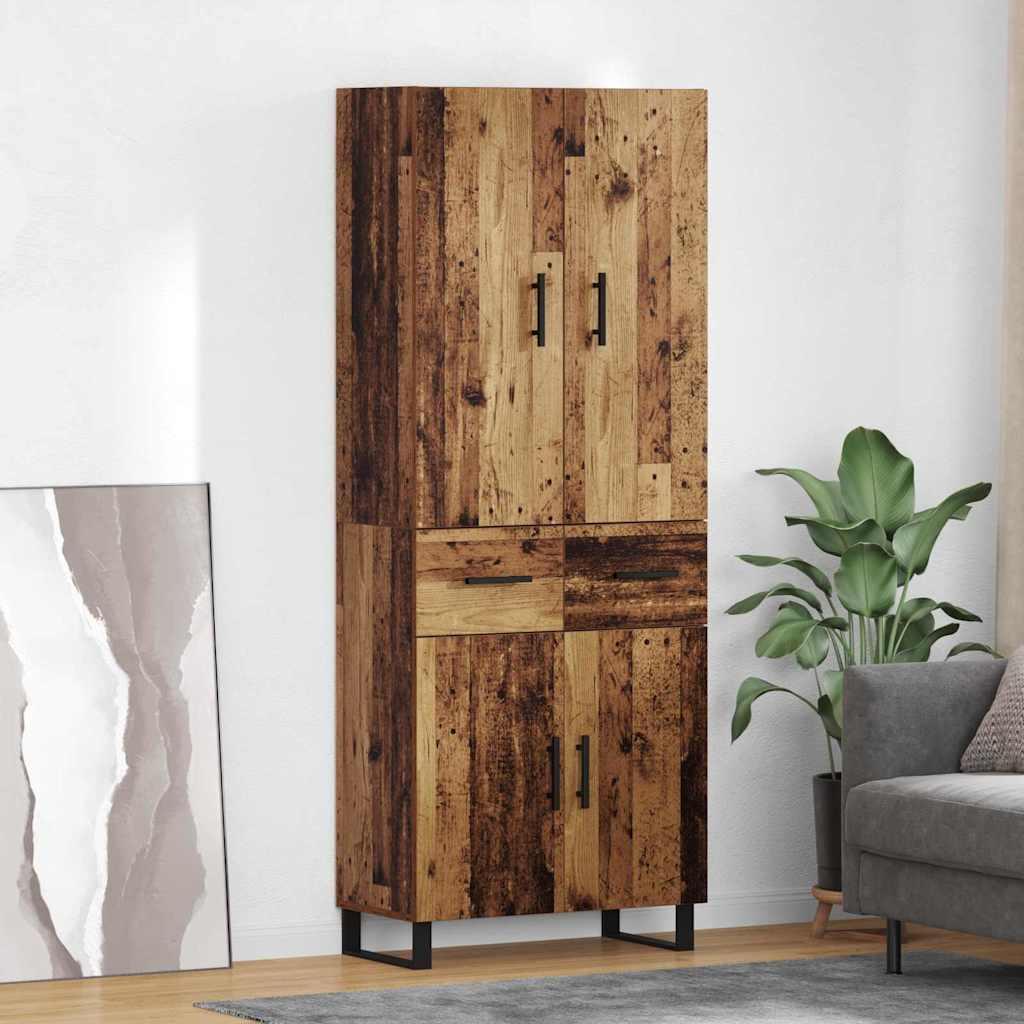 Highboard with Drawer 2 pcs Old Wood 69.5 x 34 x 180 cm
