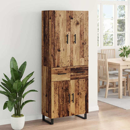 Highboard with Drawer 2 pcs Old Wood 69.5 x 34 x 180 cm