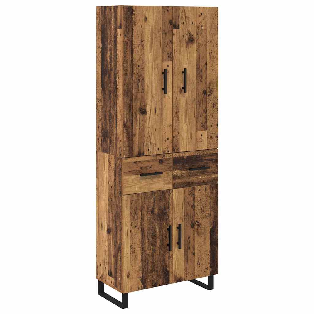 Highboard with Drawer 2 pcs Old Wood 69.5 x 34 x 180 cm
