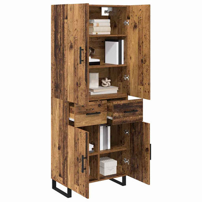 Highboard with Drawer 2 pcs Old Wood 69.5 x 34 x 180 cm