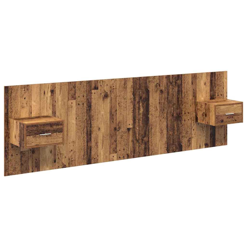 Headboard with Cabinet 3 pcs Old Wood Engineered Wood