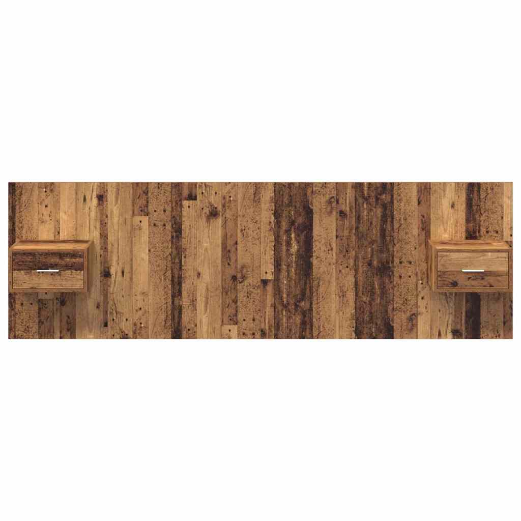 Headboard with Cabinet 3 pcs Old Wood Engineered Wood