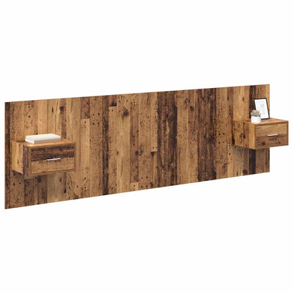 Headboard with Cabinet 3 pcs Old Wood Engineered Wood