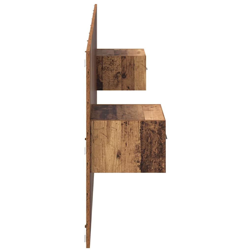 Headboard with Cabinet 3 pcs Old Wood Engineered Wood