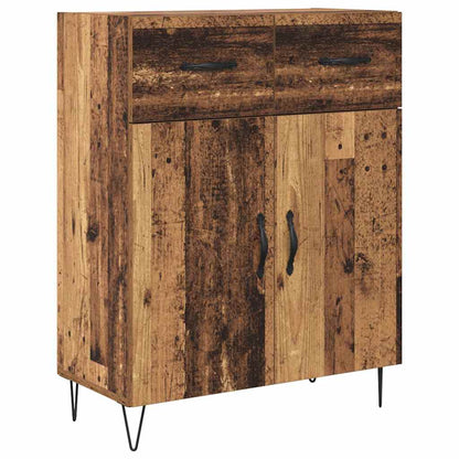 Highboard with Drawer 2 pcs Old Wood Engineered Wood and Glass