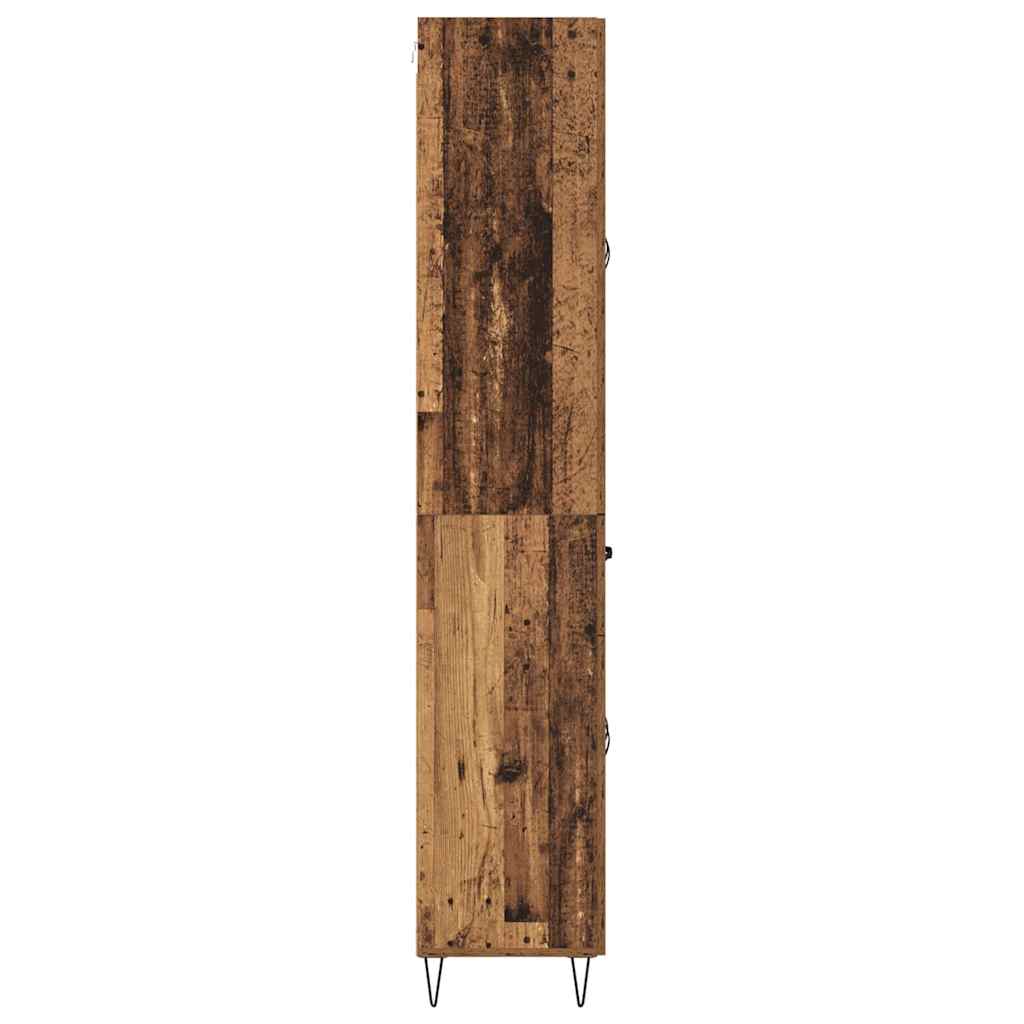 Highboard with Drawer 2 pcs Old Wood Engineered Wood and Glass
