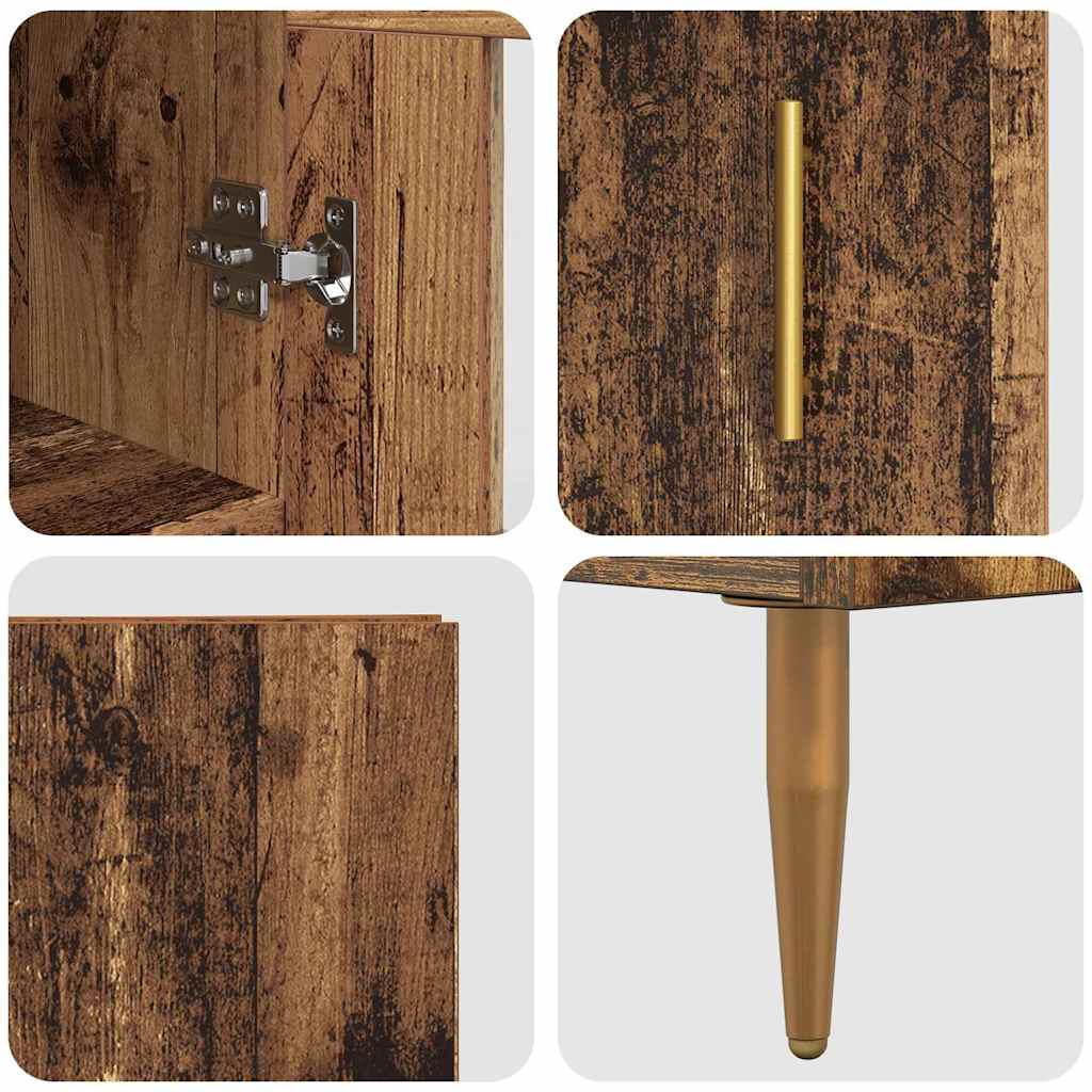 Highboard 2 pcs Old Wood Glass
