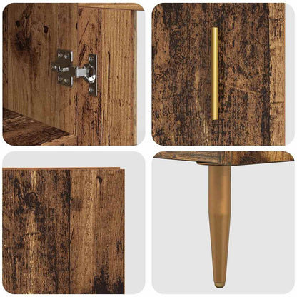 Highboard 2 pcs Old Wood Glass