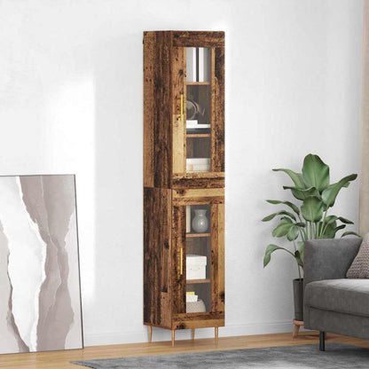 Highboard 2 pcs Old Wood Glass