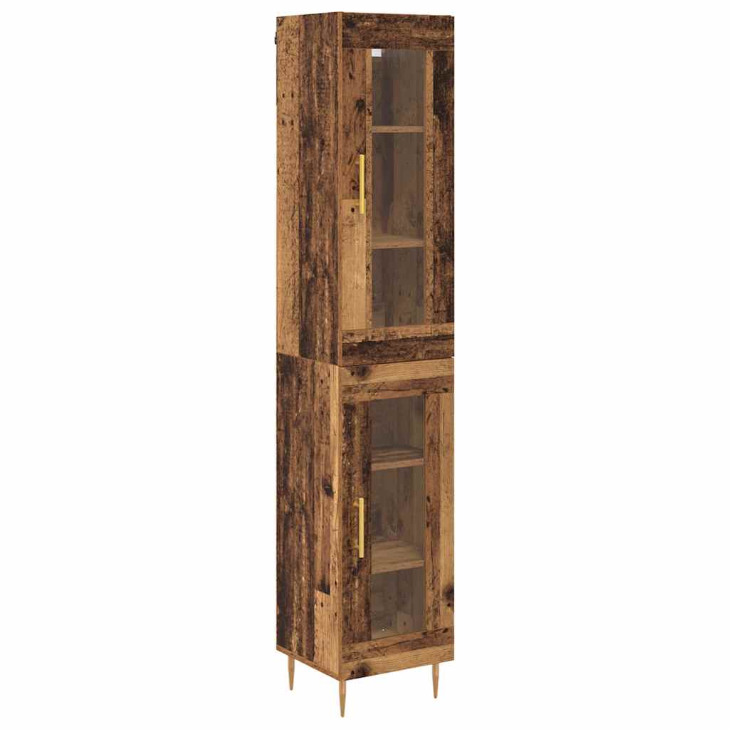 Highboard 2 pcs Old Wood Glass