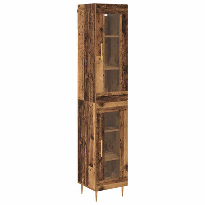 Highboard 2 pcs Old Wood Glass