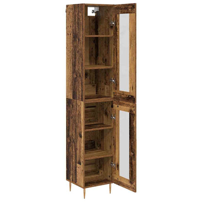 Highboard 2 pcs Old Wood Glass
