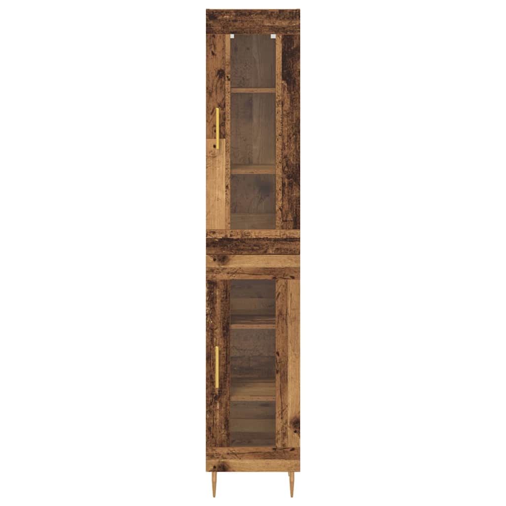 Highboard 2 pcs Old Wood Glass