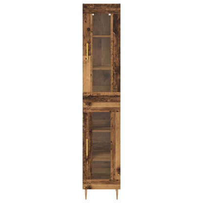 Highboard 2 pcs Old Wood Glass