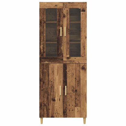 Highboard Old Wood 69.5 x 34 x 180 cm Engineered Wood and Glass