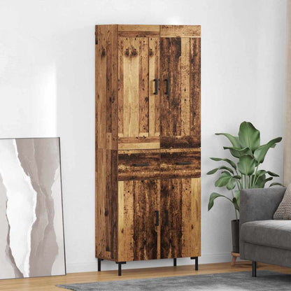 Highboard with Drawer 2 pcs Old Wood Engineered Wood