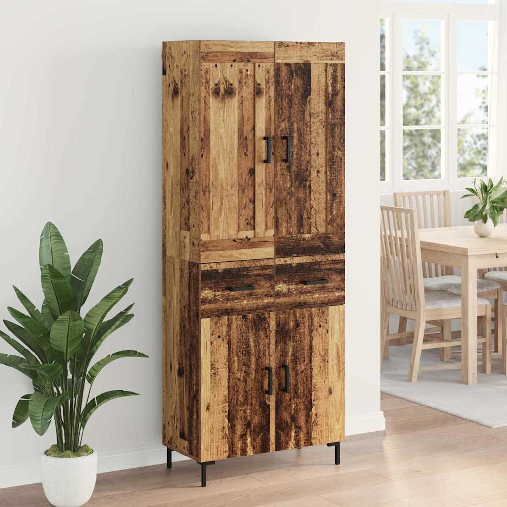 Highboard with Drawer 2 pcs Old Wood Engineered Wood
