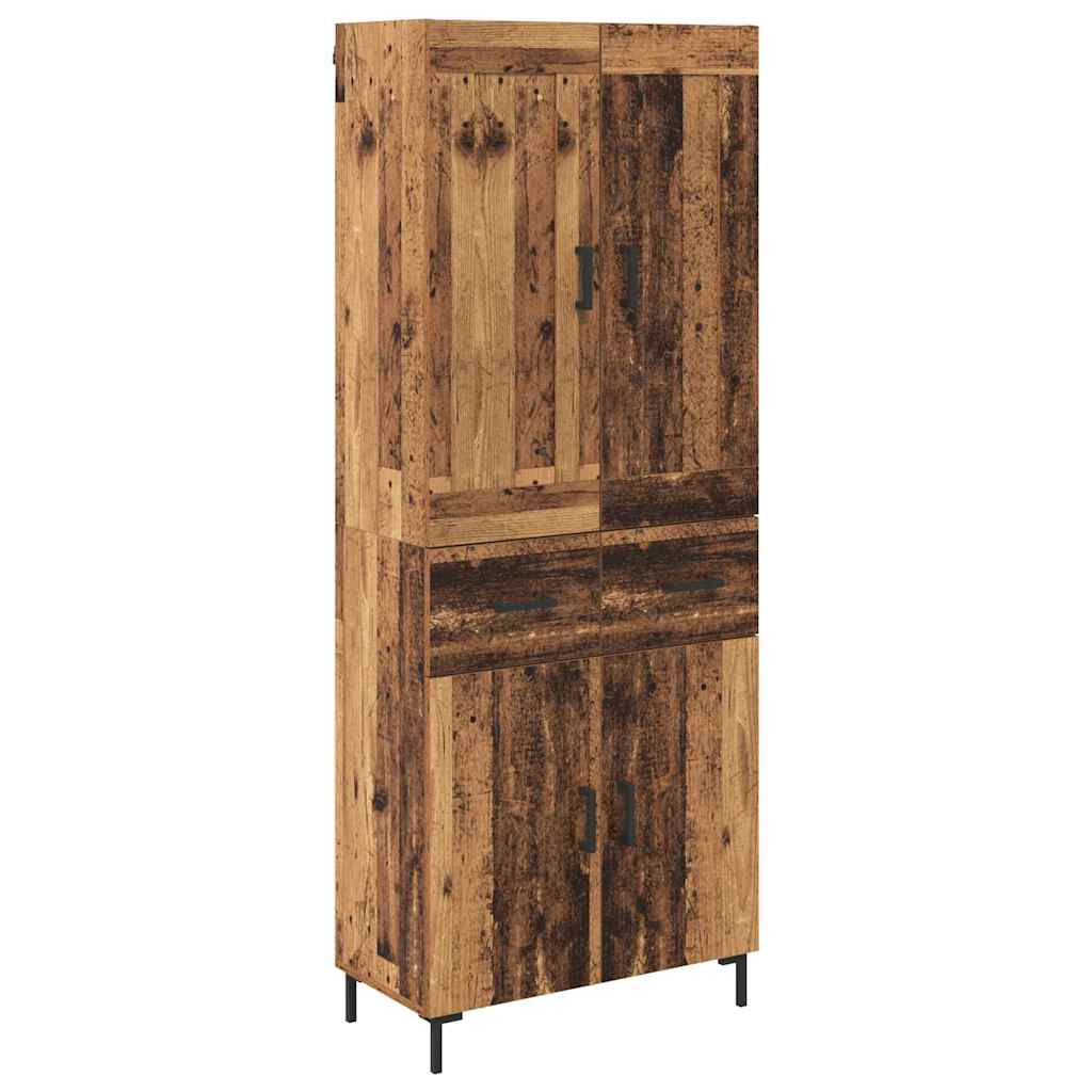 Highboard with Drawer 2 pcs Old Wood Engineered Wood
