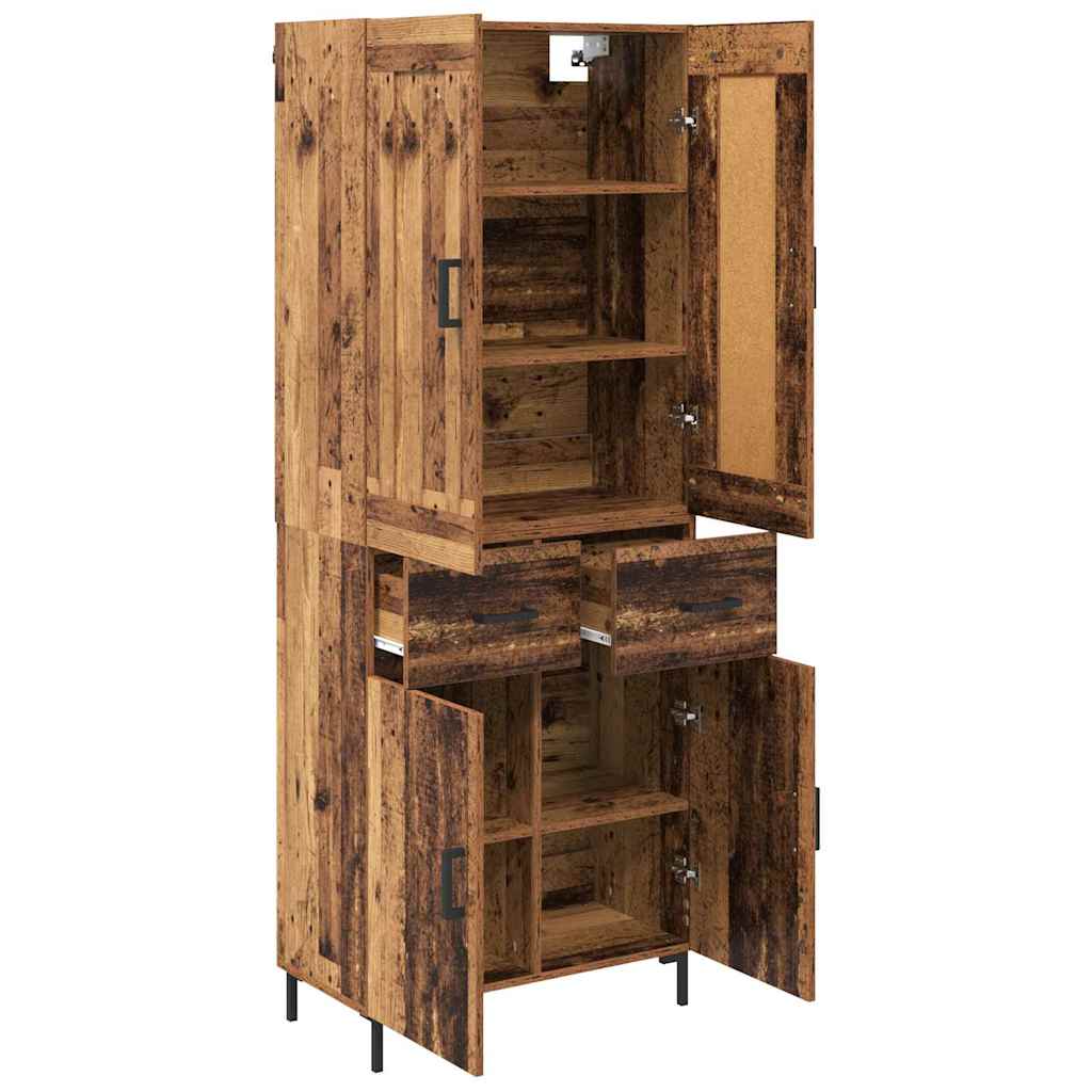 Highboard with Drawer 2 pcs Old Wood Engineered Wood